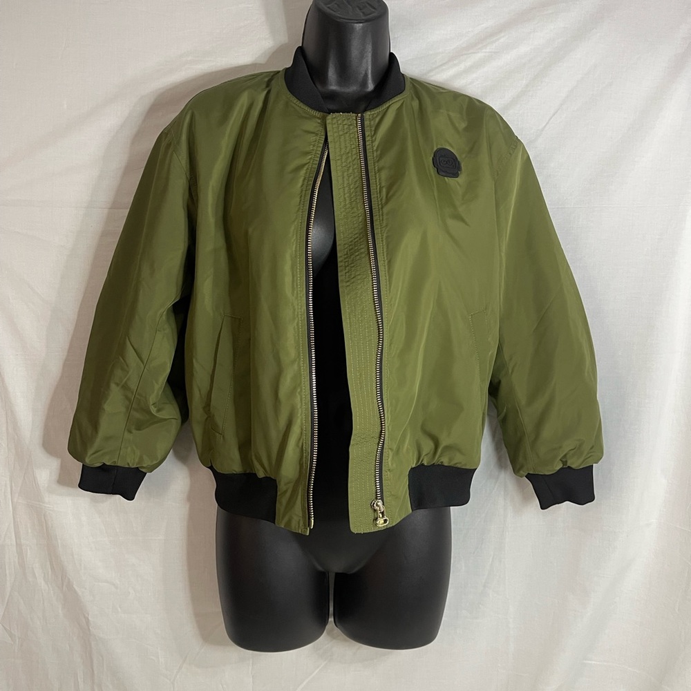 Little Mo& Com kids Jackets green olive with a rocket patterns not new normal